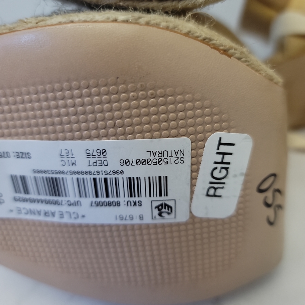 Schutz Nala Light Nude Canvas Platform Lace-Up Espadrille Heels - Picture 9 of 15